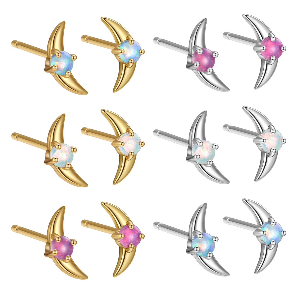 925 sterling silver geometric earrings with stone accents in gold or platinum colour finishes
