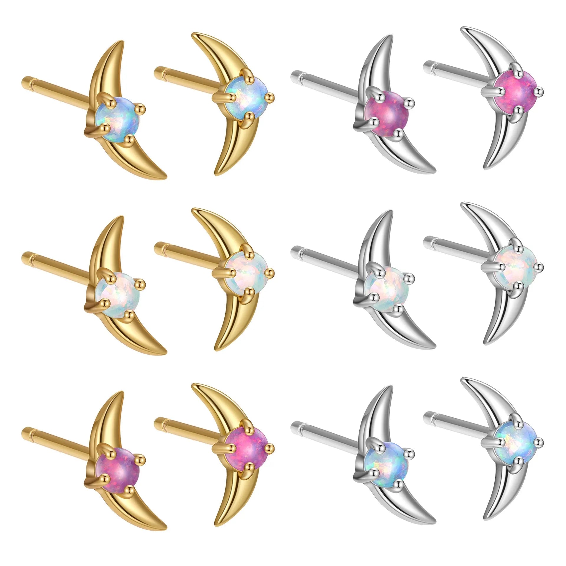 925 sterling silver geometric earrings with stone accents in gold or platinum colour finishes