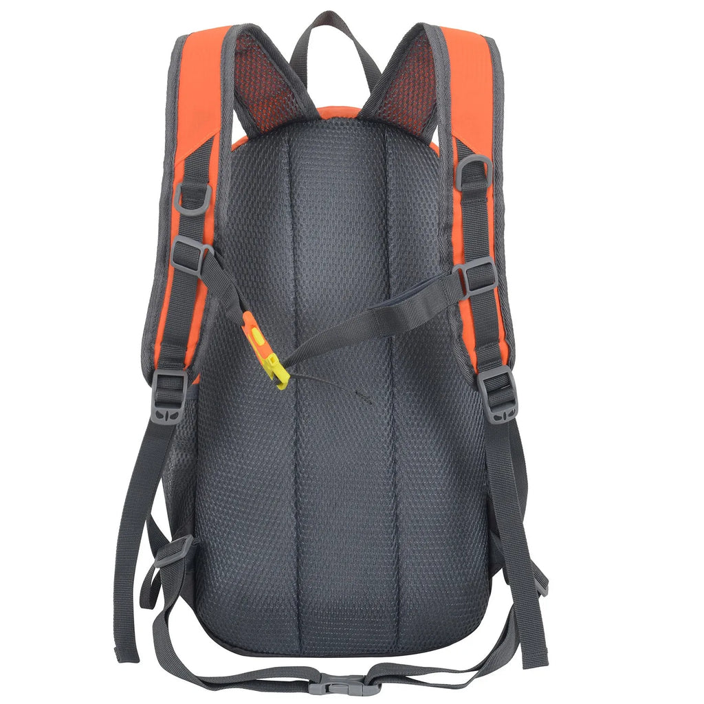 20L Oxford cloth sports backpack in black for hiking and camping with air pillow belt system