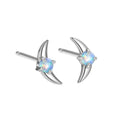 925 sterling silver geometric earrings with stone accents in gold or platinum colour finishes