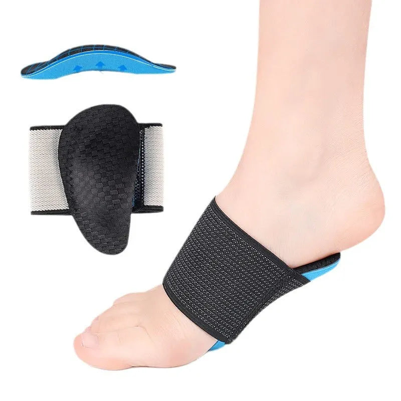 Blue elastic bandage arch support foot pads for flat feet in adult and children sizes