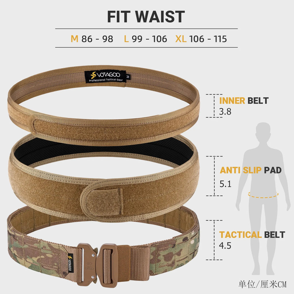 VOTAGOO 2-inch wide tactical belt with an automatic quick-release buckle in CP camouflage colour.