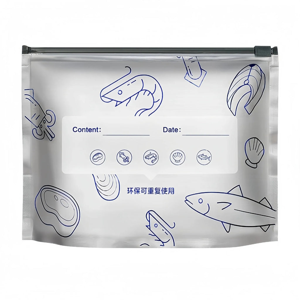 Aluminium foil sealed storage bags showing three sizes and bag versus box style options