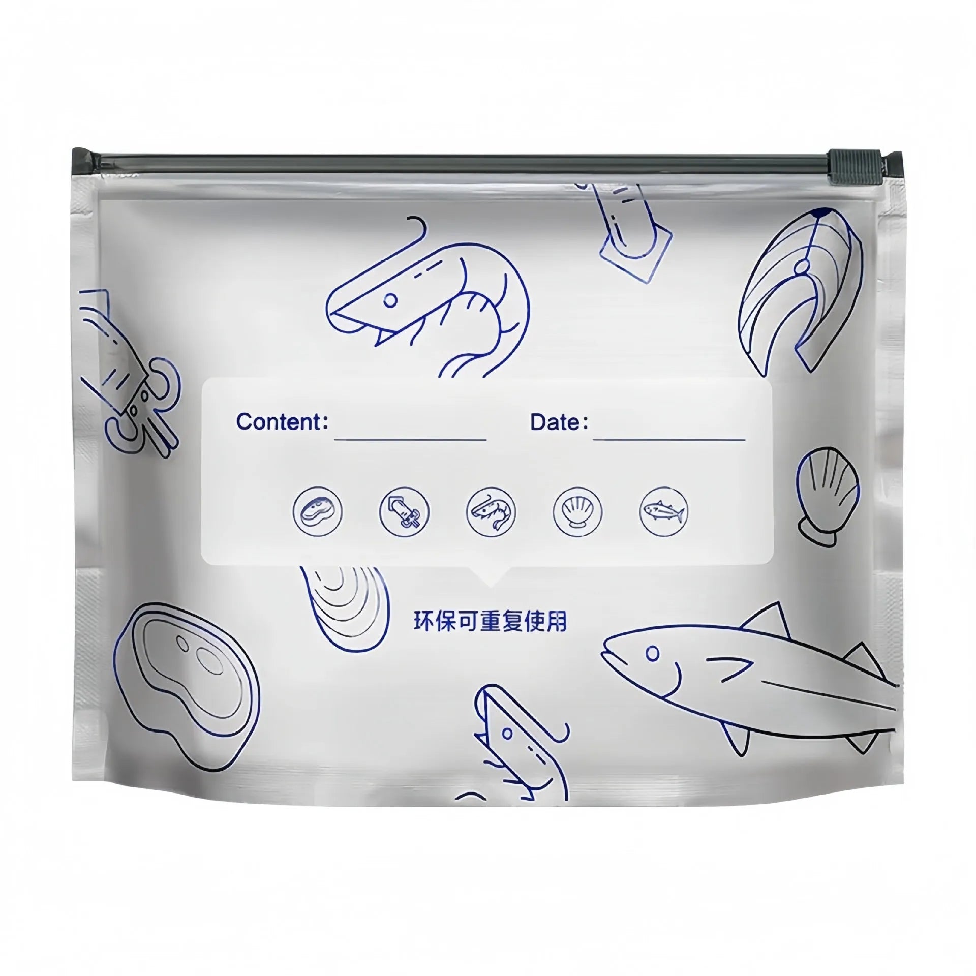 Aluminium foil sealed storage bags showing three sizes and bag versus box style options