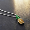 Silver geometric pineapple diamond necklace with Korean fashion design