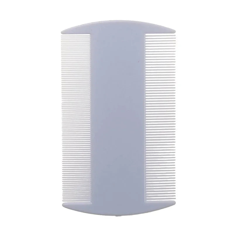 Double-edged fine-toothed plastic comb for flea and lice removal on pets and people