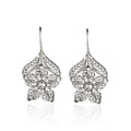 Silver alloy hollow flower leaf-shaped earrings for women retro simple style
