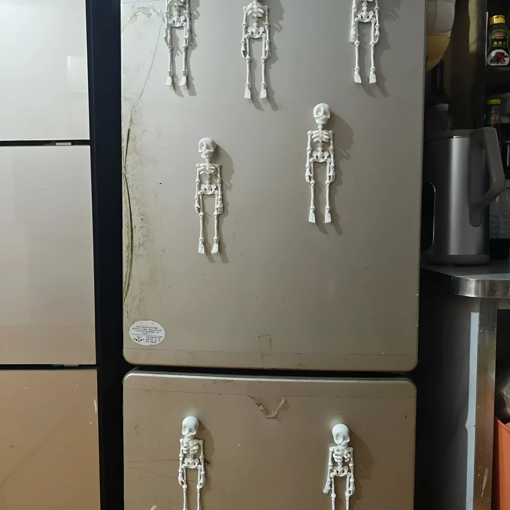 3D printed PLA skull refrigerator magnet ornament in multiple colour options measuring 18cm high