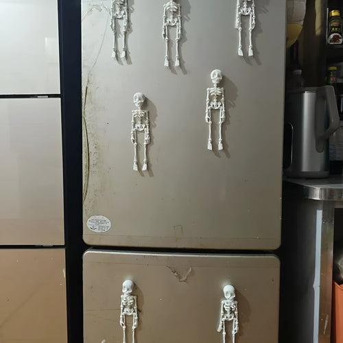 3D printed PLA skull refrigerator magnet ornament in multiple colour options measuring 18cm high