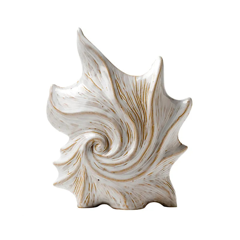 Ceramic vase with coloured glaze finish in European retro style design