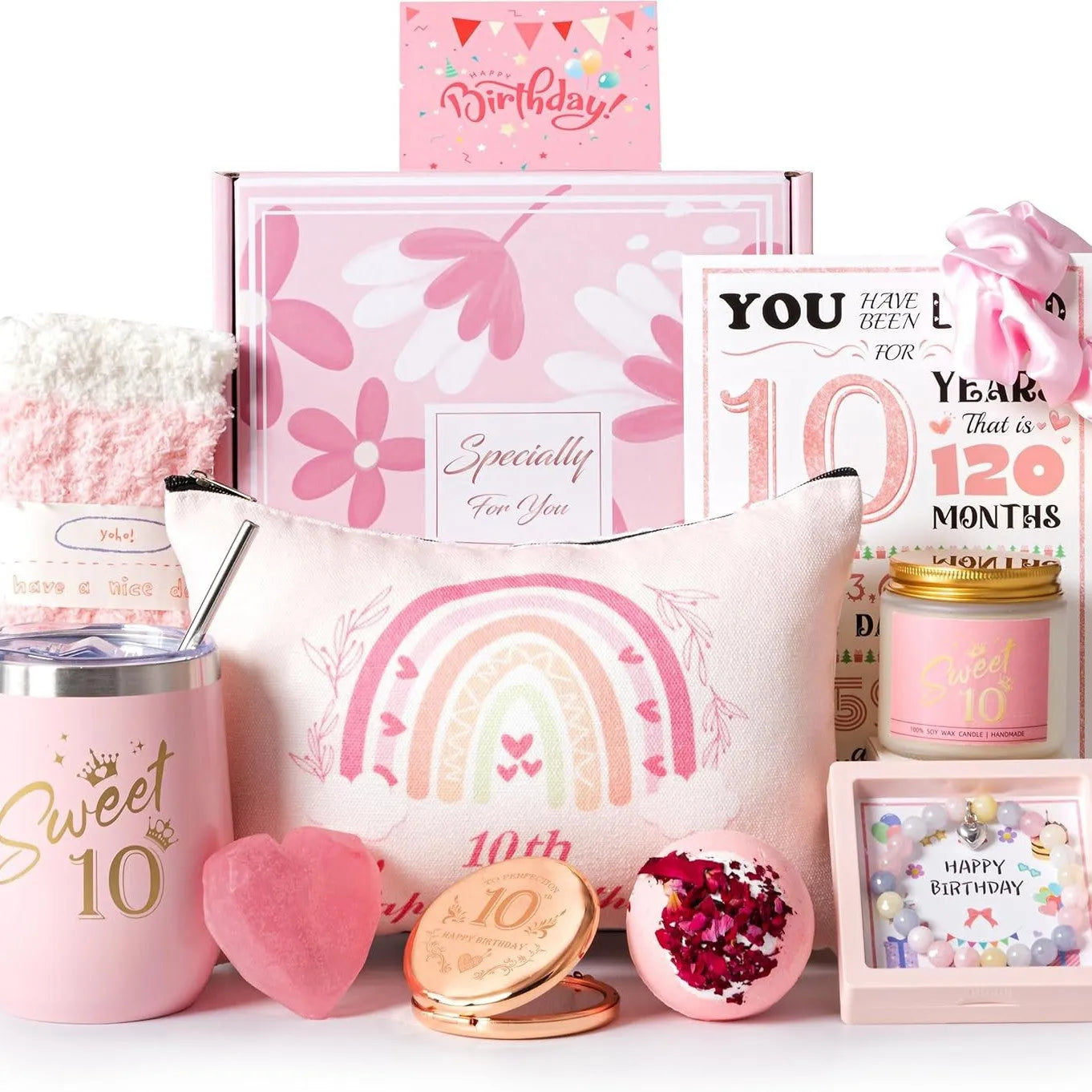 Aromatherapy gift box containing soy wax candles and bath products in modern simplicity design.