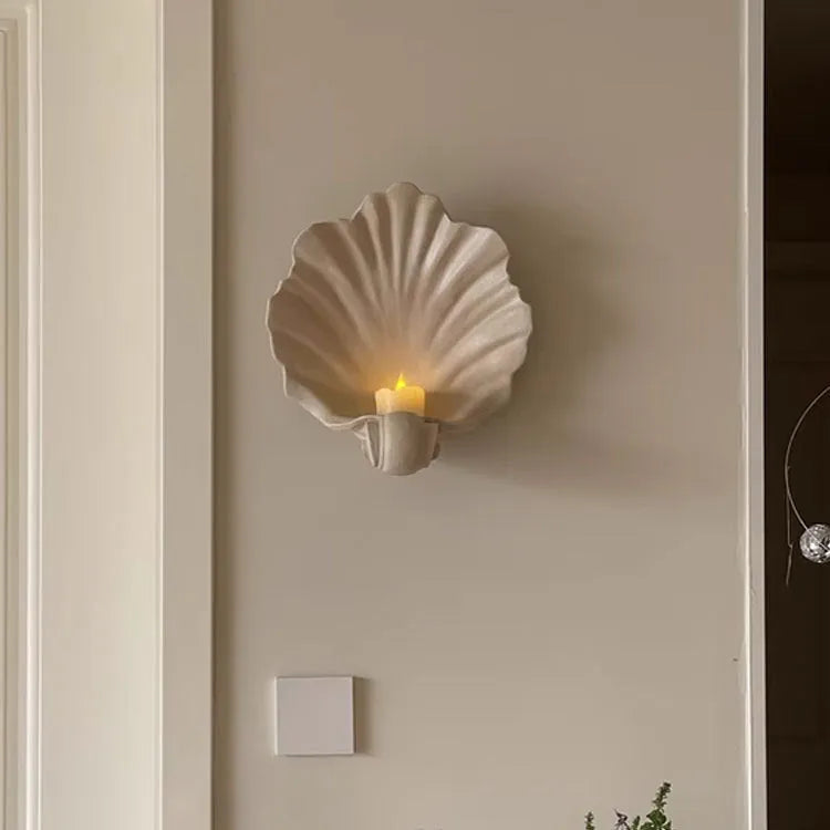 White resin simulation shell fruit plate ornament for table decoration