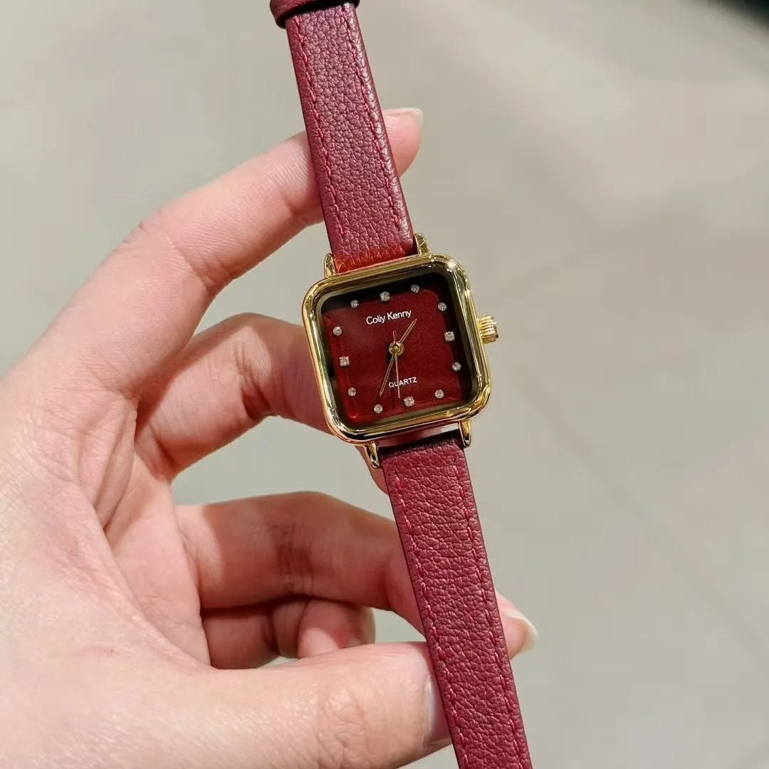 Alloy women's watch with Chinese style dial design options including camellia pattern and diamond arrangements
