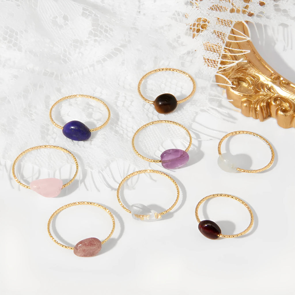 Women's geometric agate ring showing original niche design with colour options BZ0072 to BZ0079