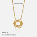 SUNFLOWER series women's gold geometric chain necklace and bracelet jewellery set on display