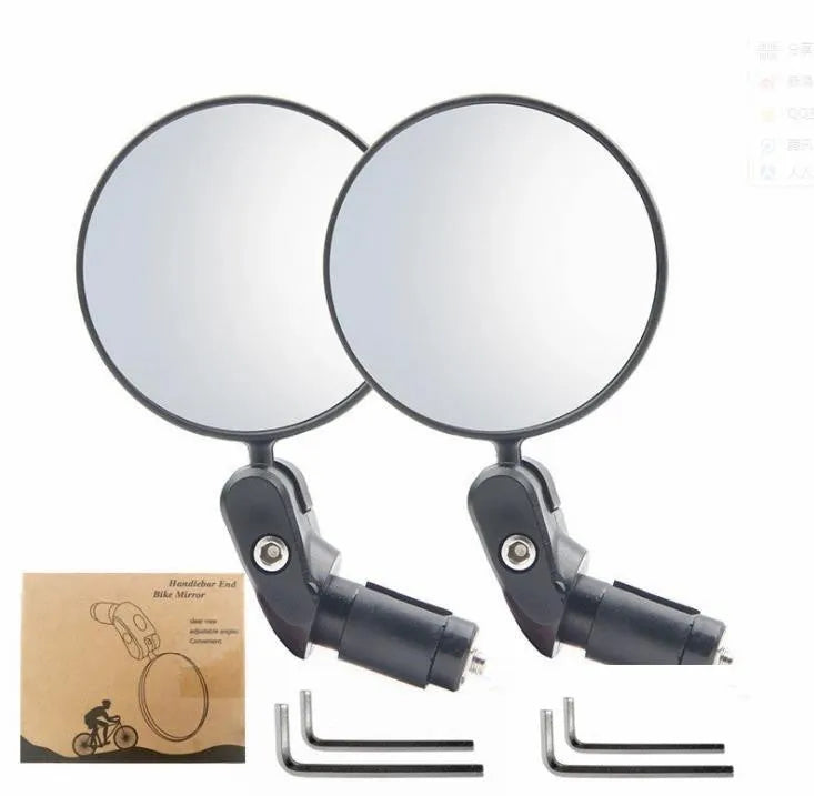 Black foldable convex rearview mirror for vehicles showing its 14cm length and rotation mechanism.