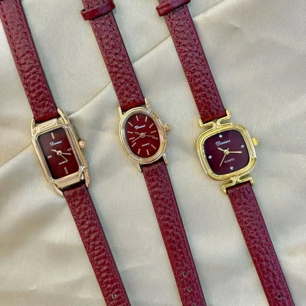 Alloy women's watch with Chinese style dial design options including camellia pattern and diamond arrangements