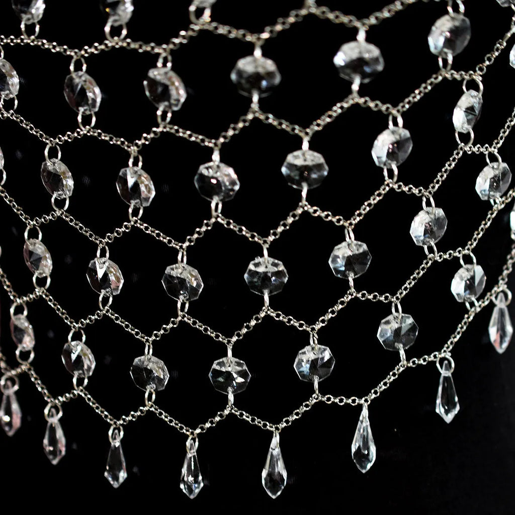 Transparent acrylic crystal sequins body chain hand-woven chest necklace
