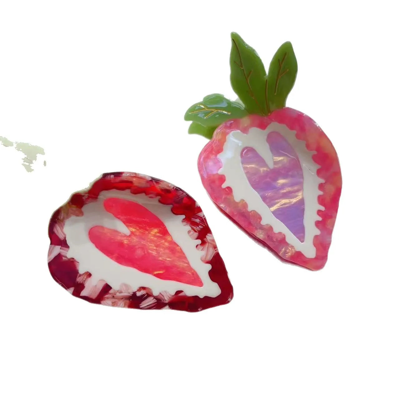 Love Honey Strawberry handcrafted hairpin in red or pink with pastoral style decoration