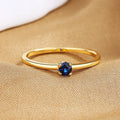Copper women's ring with single diamond in circular geometric setting in choice of colours