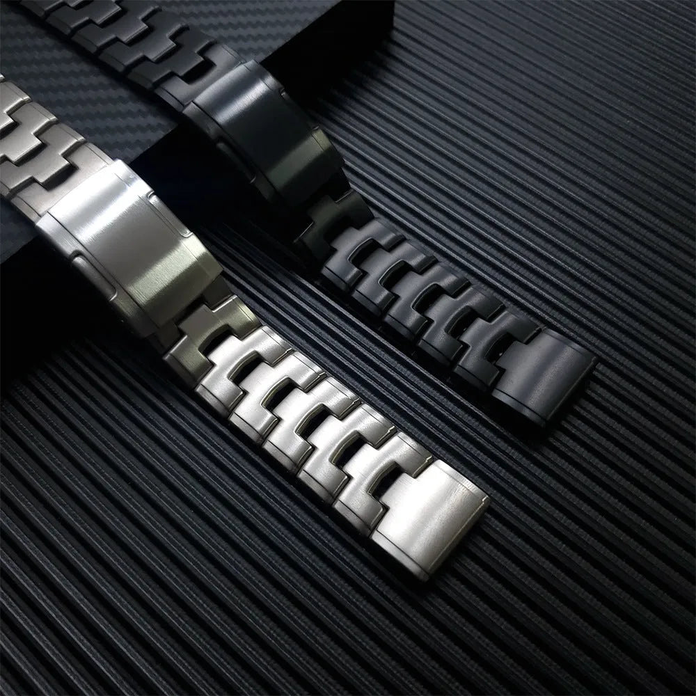Garmin Fenix watch replacement strap in silver, black, and titanium colour for Jiaming models