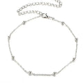 Bohemian metal anklet with twisted chain and geometric pendant in gold or silver