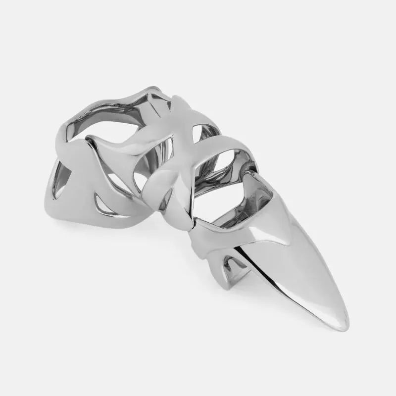 Silver punk armour finger covers jewellery accessory