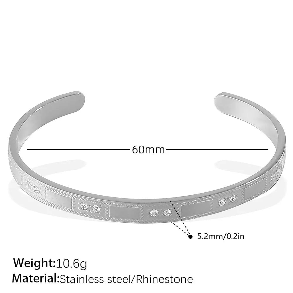 Gold buckle bracelet stainless steel open-end circle motif fashion OL