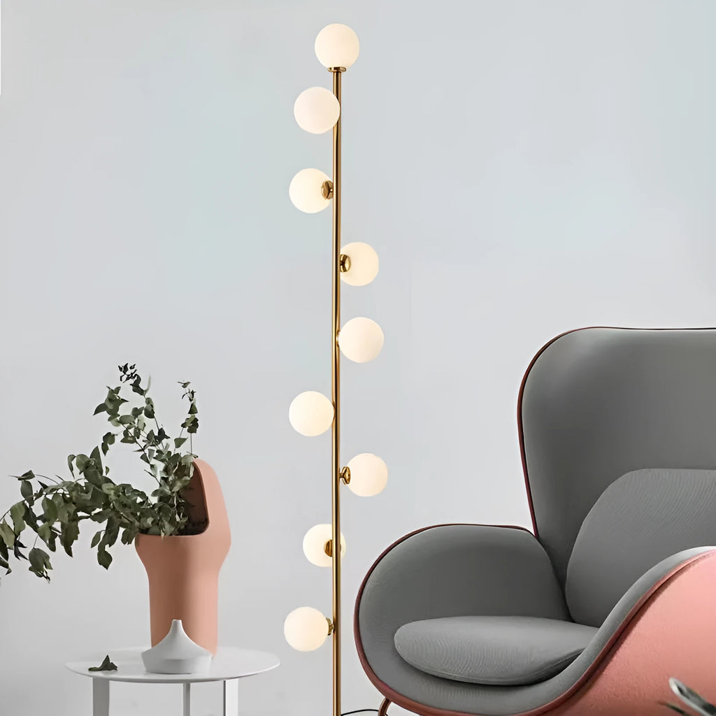 154cm tall floor lamp with wrought iron glass construction and ironwork base