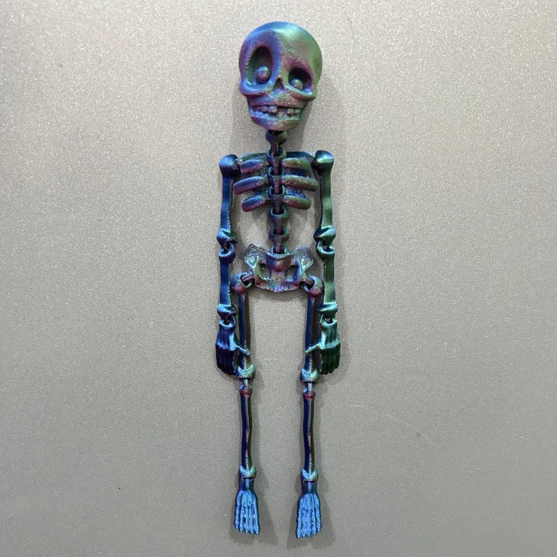 3D printed PLA skull refrigerator magnet ornament in multiple colour options measuring 18cm high