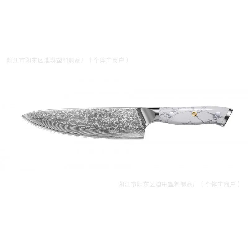 Damascus pattern VG10 stainless steel chef knife with 21cm blade for kitchen use