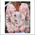 New digital printing cardigan coat for women – polyester open front long sleeve abstract multicolour pattern, size S-5XL