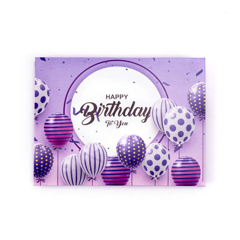 Handmade 3D greeting card with Chinese ink style decoration and paper cake design
