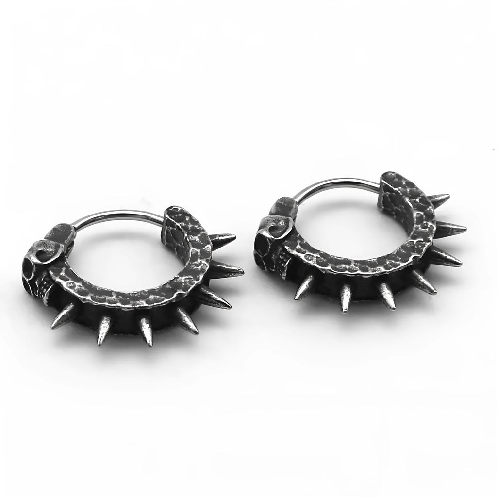 Copper plastic punk motorcycle geometry alloy earrings in retro black colour