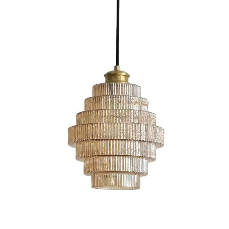 Modern light luxury small pendant light in smoky gray finish for hallway use