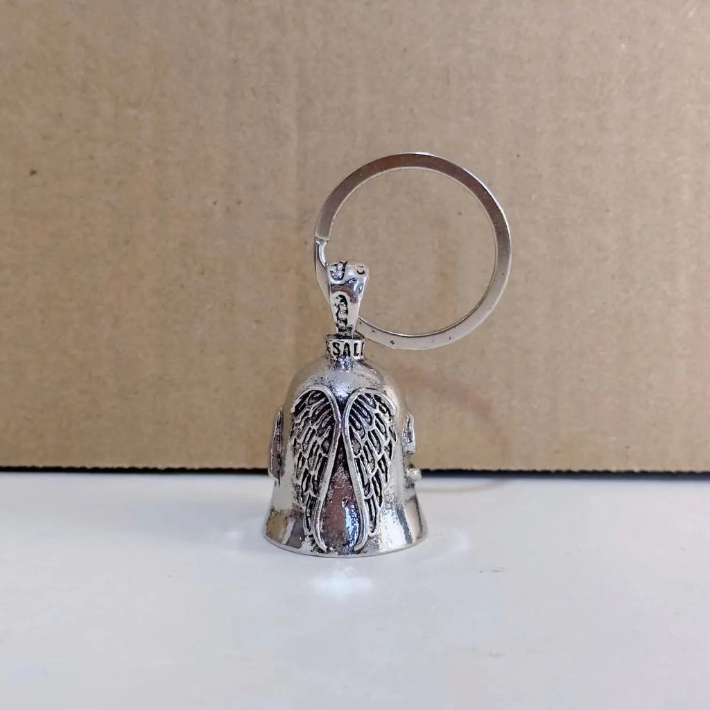 Vintage white angel feather necklace and matching keychain with wing pendant design