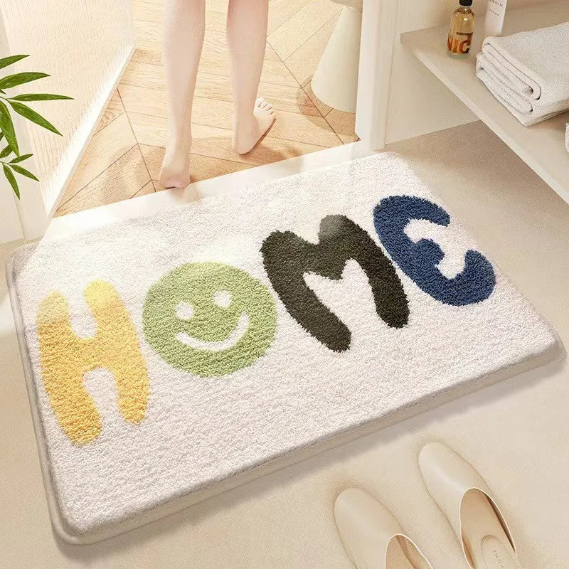Rainbow pattern imitation cashmere carpet with plastic backing in sky and sea colours