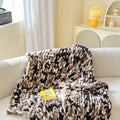 Chenille stripe blanket in caramel mango, cotton candy, Christmas colour or purple rice oats measuring 130x170cm