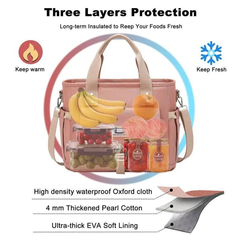 Cube style portable hiking picnic bag with removable shoulder strap in Oxford cloth material