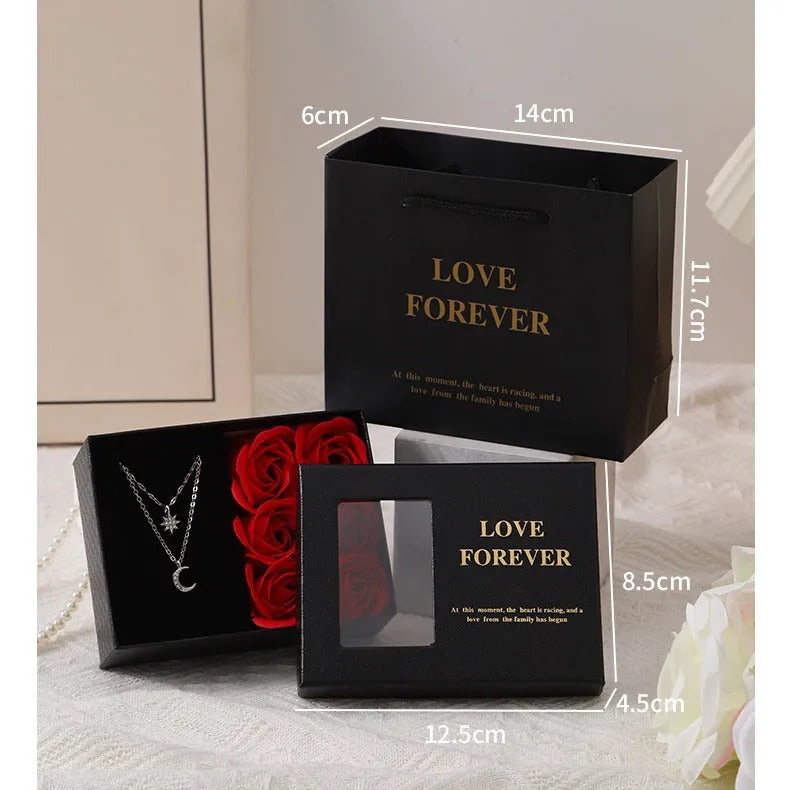 Korean-style soap flower gift box set with six handmade floral soaps in presentation box
