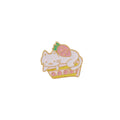 Cute cat strawberry metal brooch decorative alloy pin with five colour variations