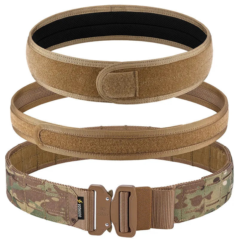 VOTAGOO 2-inch wide tactical belt with an automatic quick-release buckle in CP camouflage colour.
