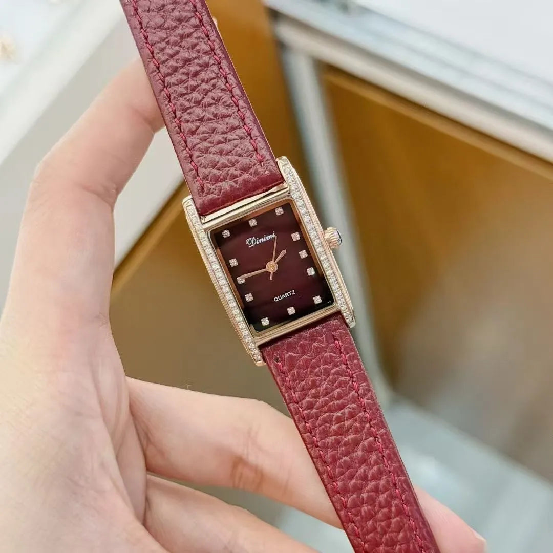 Alloy women's watch with Chinese style dial design options including camellia pattern and diamond arrangements