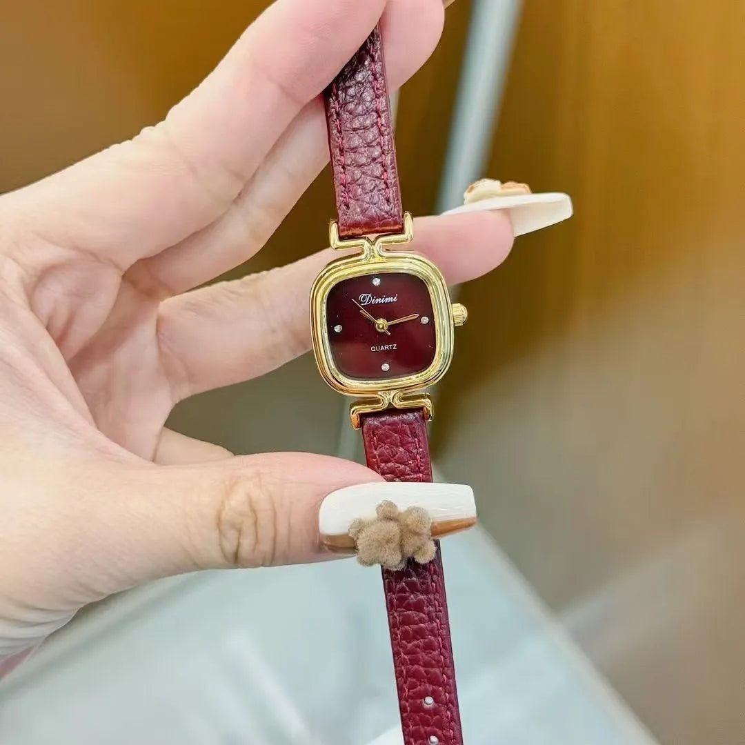 Alloy women's watch with Chinese style dial design options including camellia pattern and diamond arrangements
