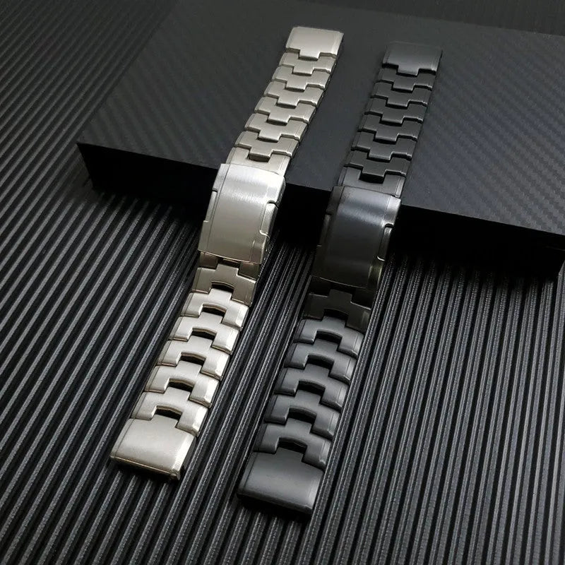 Garmin Fenix watch replacement strap in silver, black, and titanium colour for Jiaming models