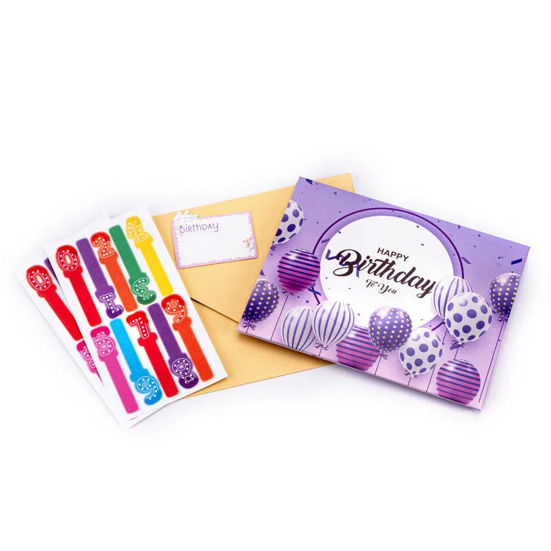 Handmade 3D greeting card with Chinese ink style decoration and paper cake design