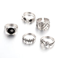 Black adjustable alloy ring with detailed retro spade card design for women