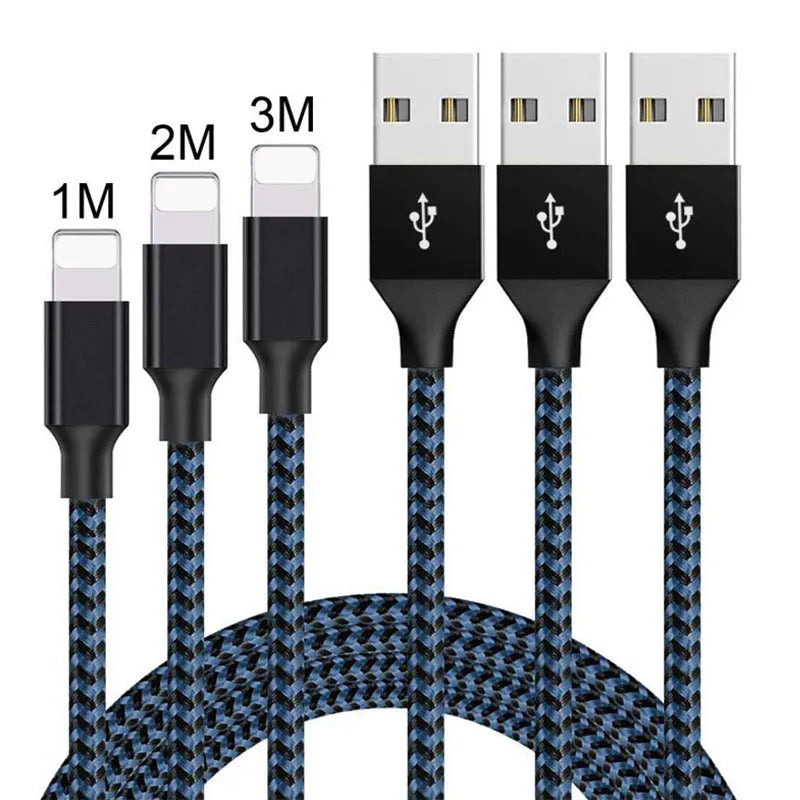 Braided nylon Micro USB fast charging cable for Android phones in black and white colour.