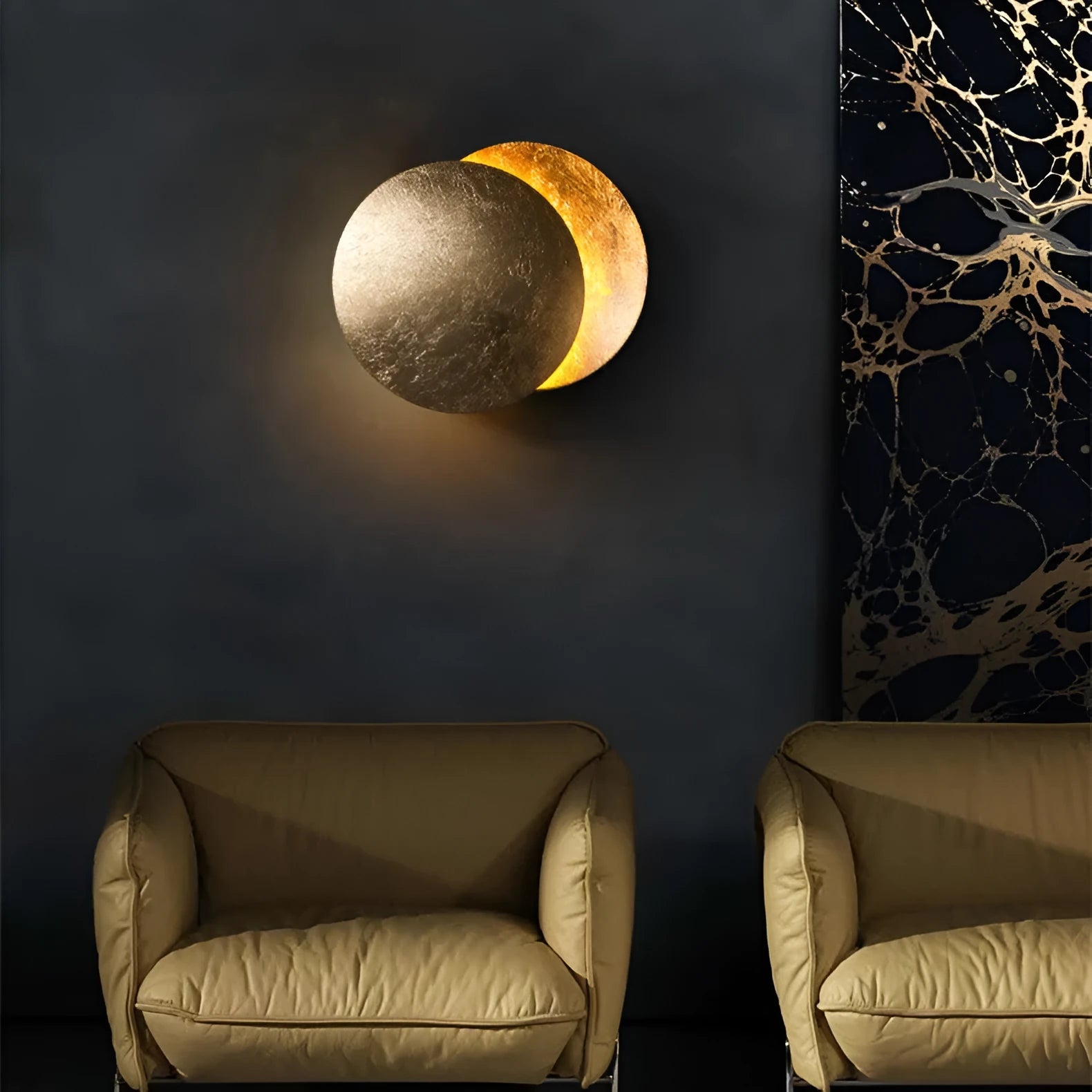 Modern minimalist aluminium night light 250mm height 20cm diameter golden finish bedside lamp