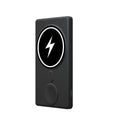 Three-in-one magnetic wireless charging power bank 5000mAh ultra-thin black and blue PVC shell